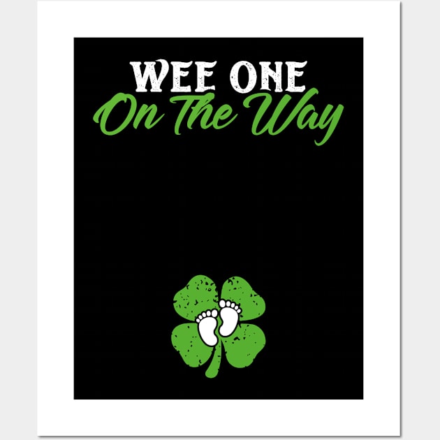 Wee One On The Way St Patricks Day Pregnancy Announcement Wall Art by trendingoriginals